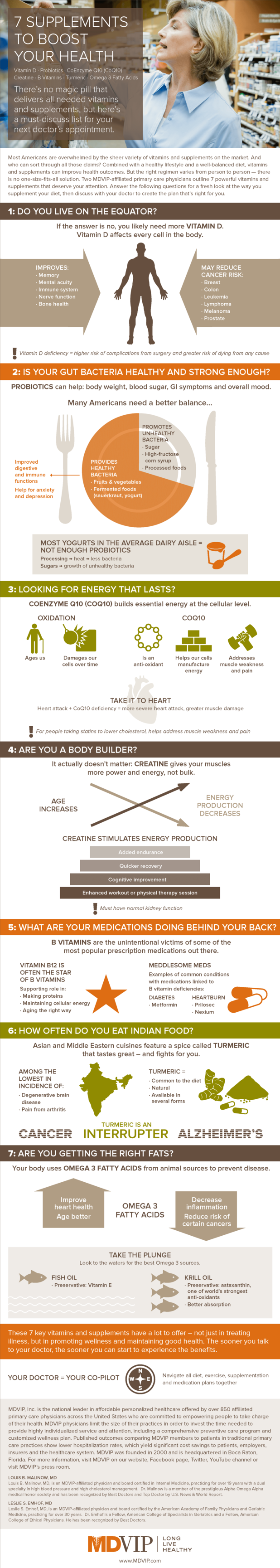 Health Boosting Vitamins and Supplements Infographic