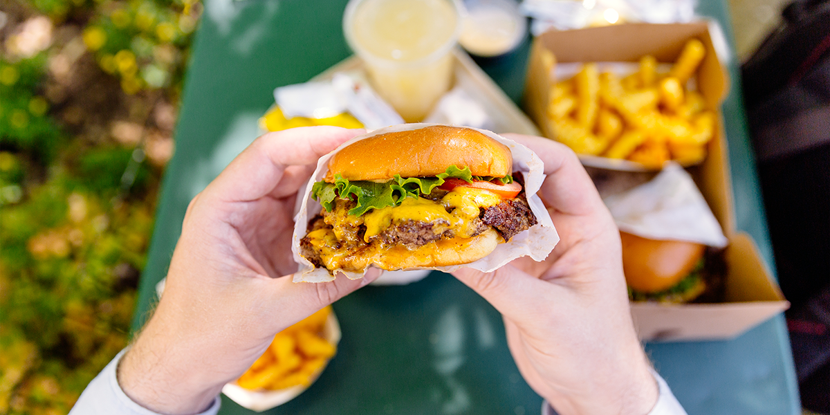 Hamburger and fries can raise cholesterol.