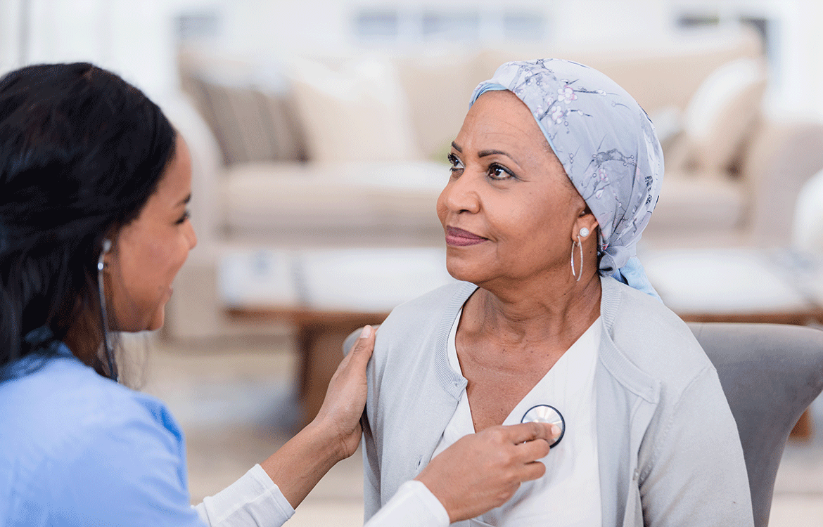 Woman getting heart checked