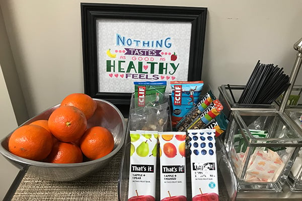 Dr. Patricia Phillips Yarmouth, ME primary care office lobby snacks!