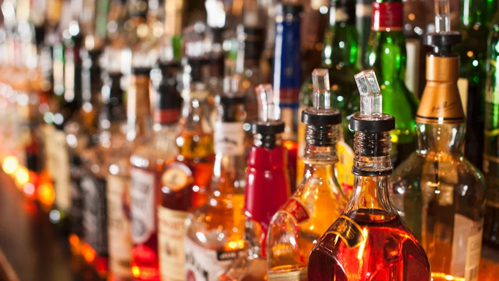 Bottles of alcohol