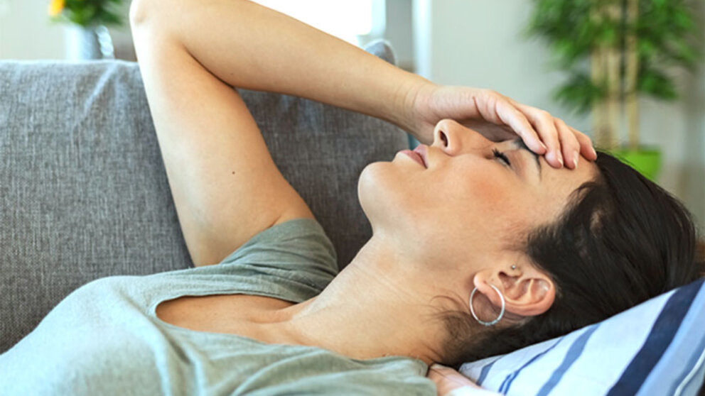 Woman suffering from chronic fatigue.