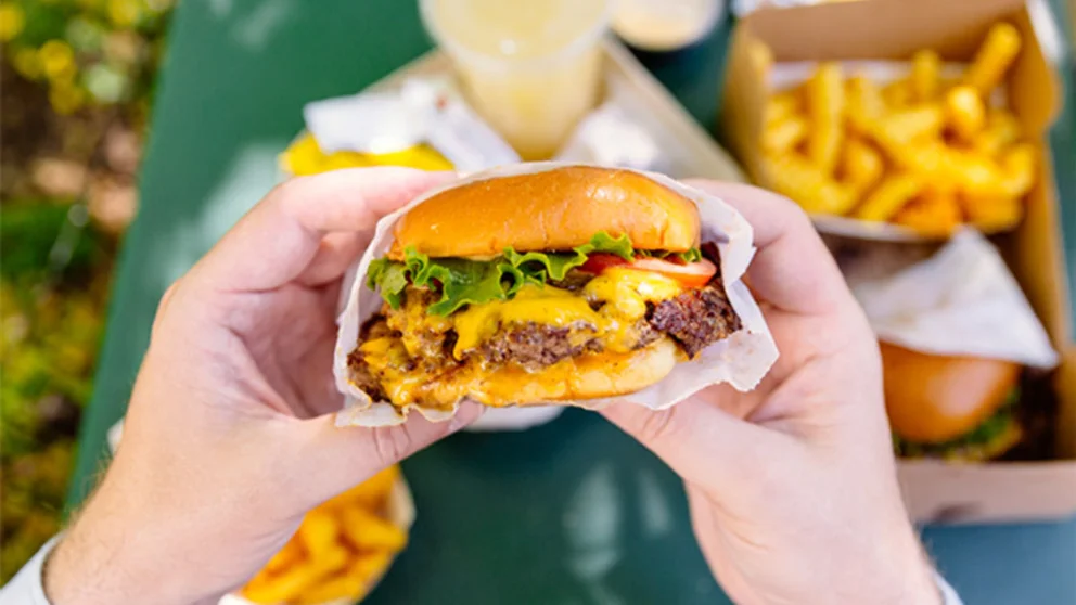 Hamburger and fries can raise cholesterol.
