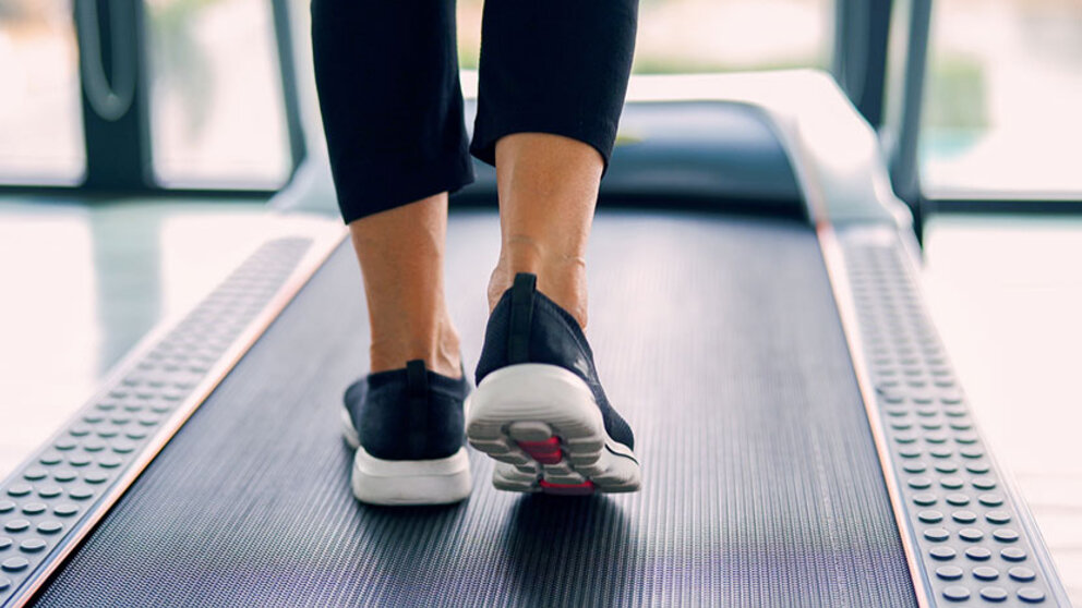 Women walking on treadmill