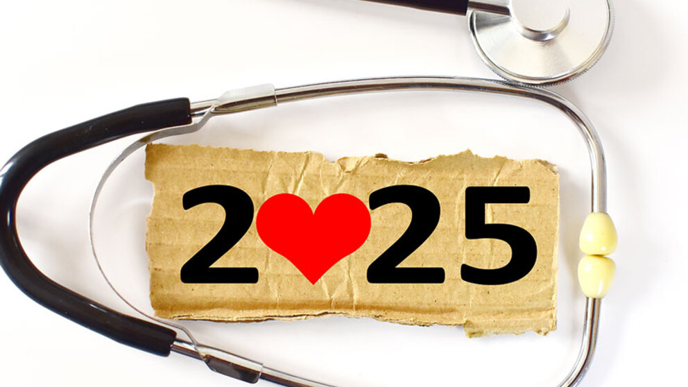 stethoscope surrounding paper with 2025 printed on it