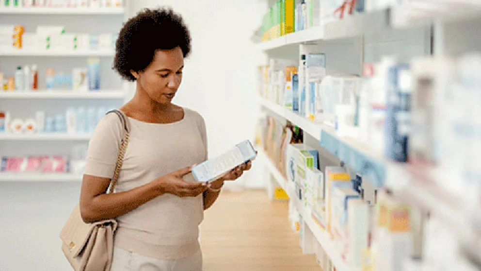 woman looking at options