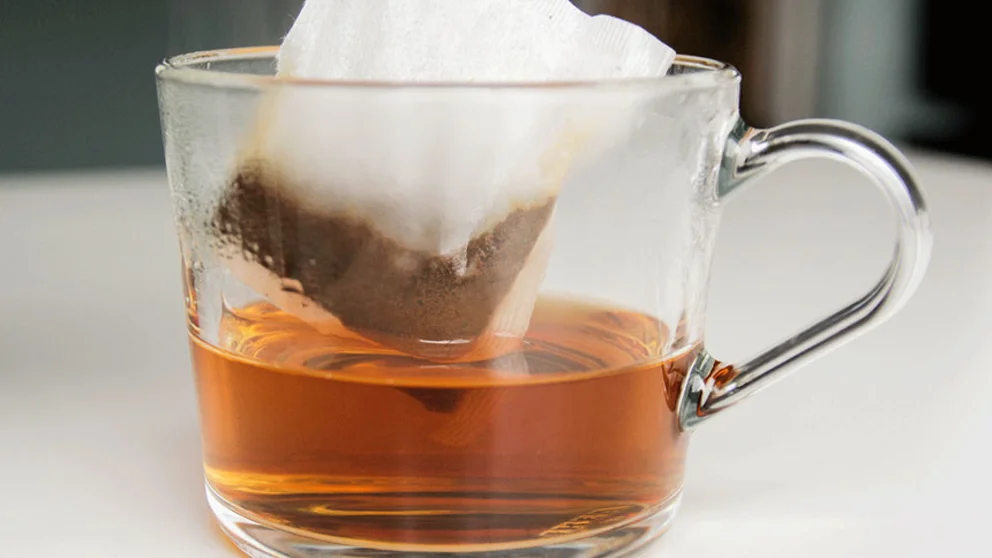 Tea cup with tea bag