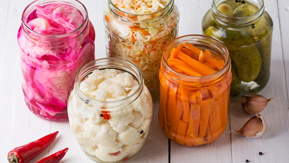 Eating pickled foods, like those pictured, can help keep your gut healthy.