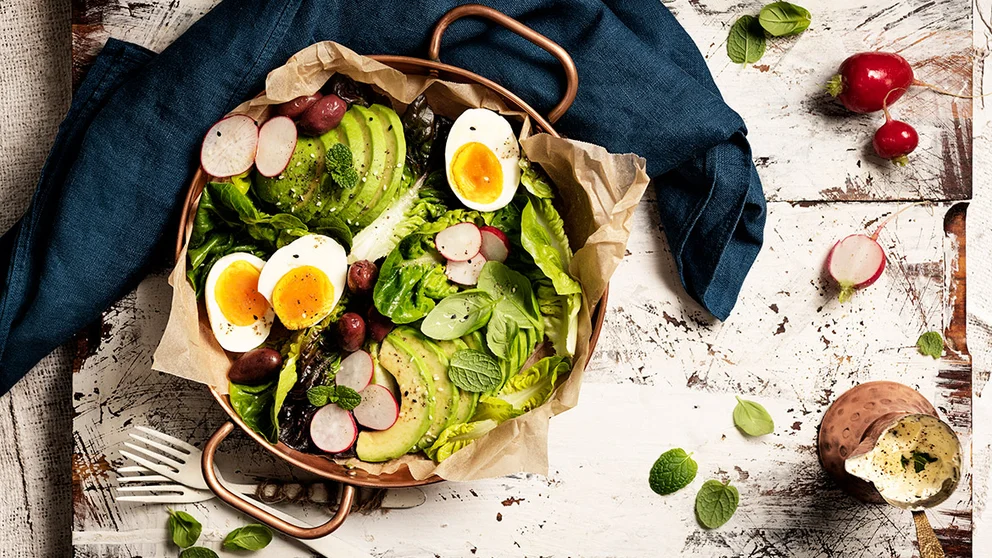 salad ingredients in a bowl ready to eat