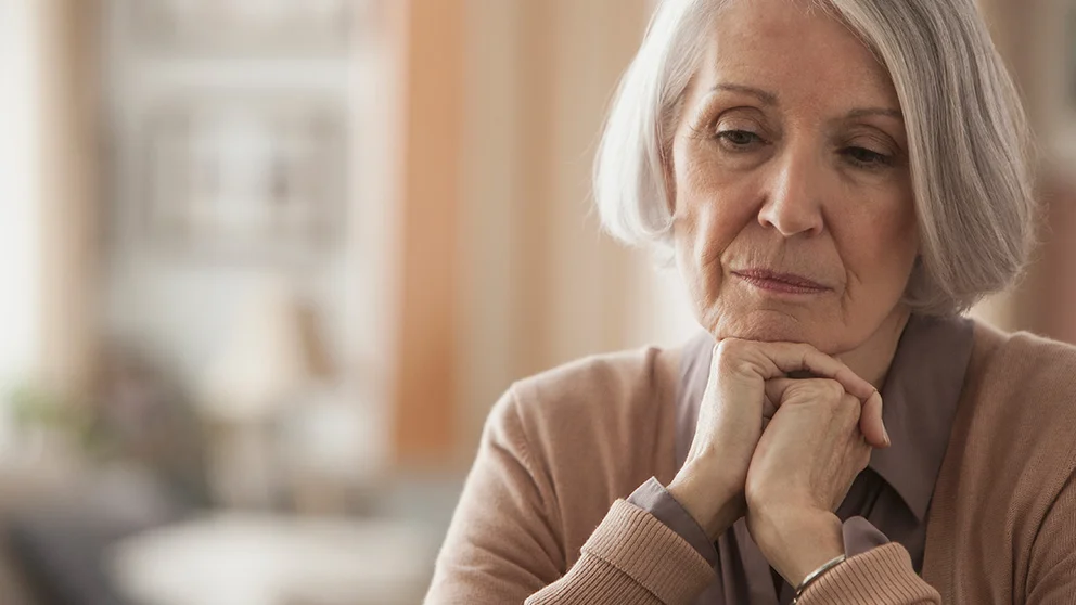 Old woman with depression