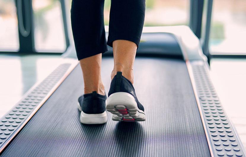 Women walking on treadmill