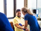 Man getting blood draw at clinic