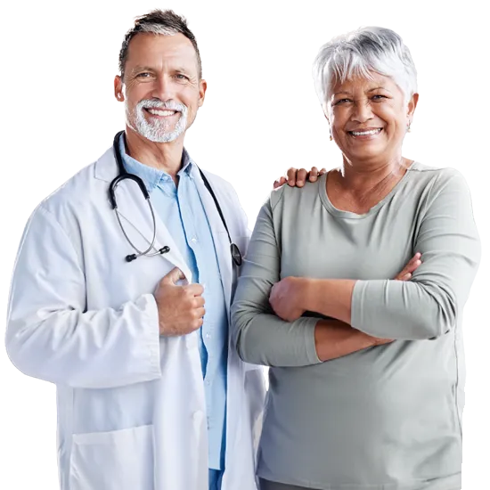 Physician with patient